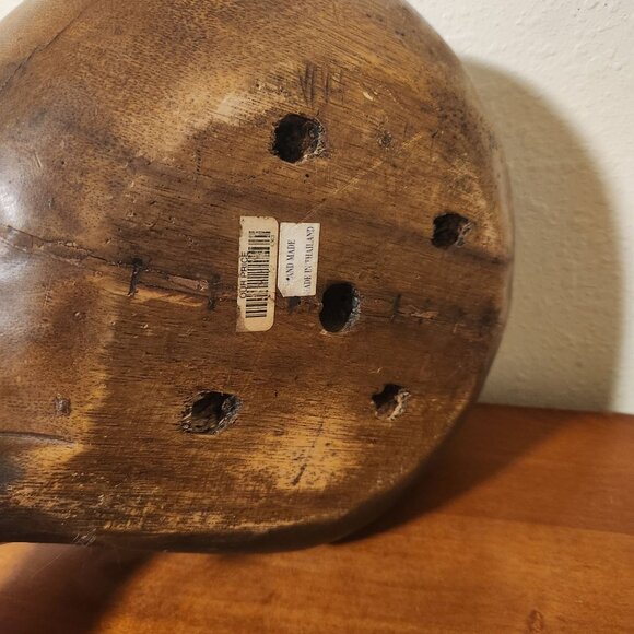 Sleeping Cat Wooden Sculpture Hand-Carved Decor 10" H x 9" L - Picture 11 of 11